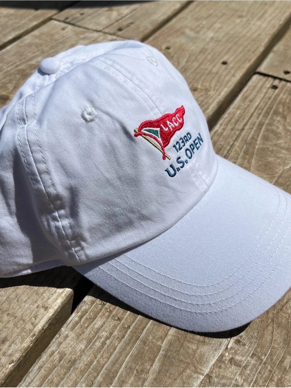 123rd U.S. Open LACC Ahead Hat Cap Strap Back Mens One Size White Golf USGA